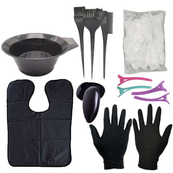 2020 Hair Dye Coloring Diy Salon Tools Set 7Pcs With Disposable Elastic Hairbands Brush And Bowl Set